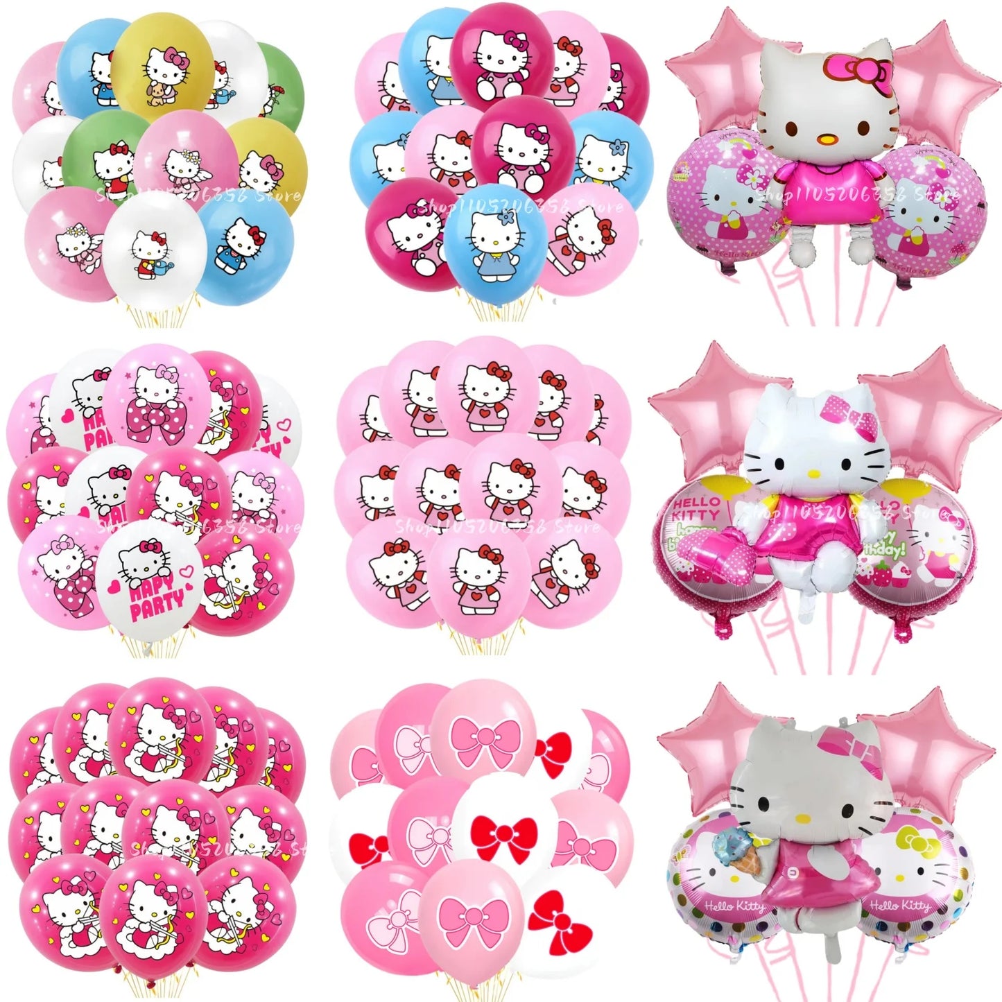 Hello Kitty Decoration Balloons Hello kitty Girl Party large Balloon Foil Balloon Latex Balloon Baby Shower Kitty Party Favors