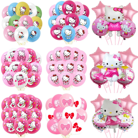 Hello Kitty Decoration Balloons Hello kitty Girl Party large Balloon Foil Balloon Latex Balloon Baby Shower Kitty Party Favors