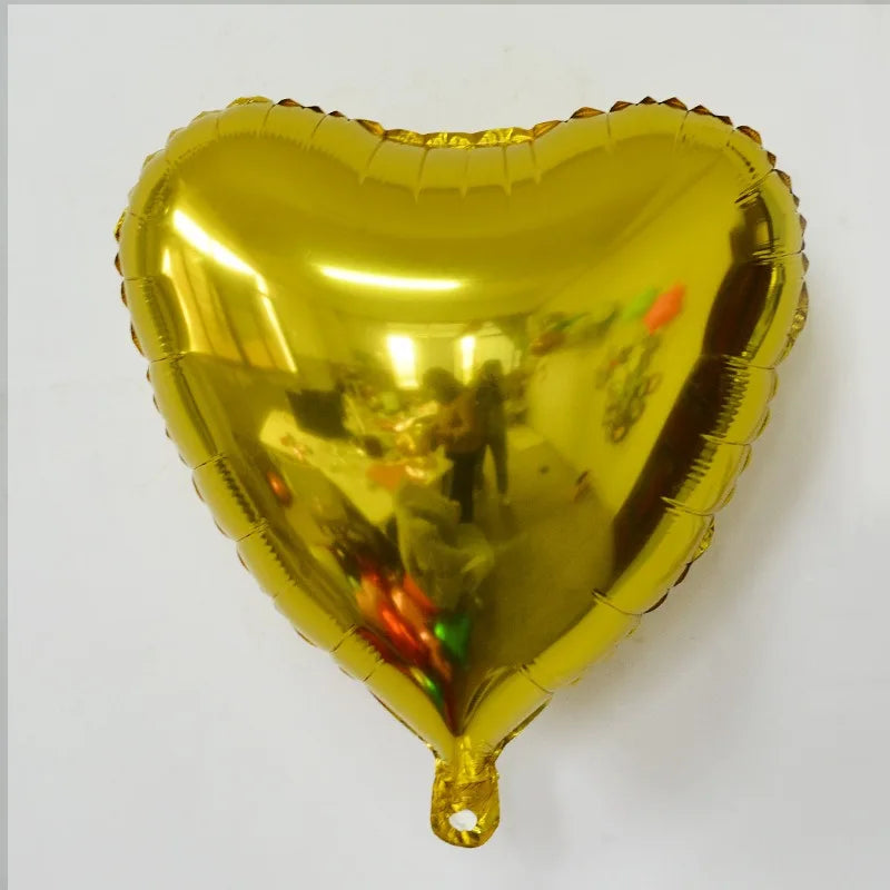 18 Inch Heart-shaped Aluminum Film Balloons For Valentine's Day Decorations Light Plate Heart-shaped Balloons Weddings