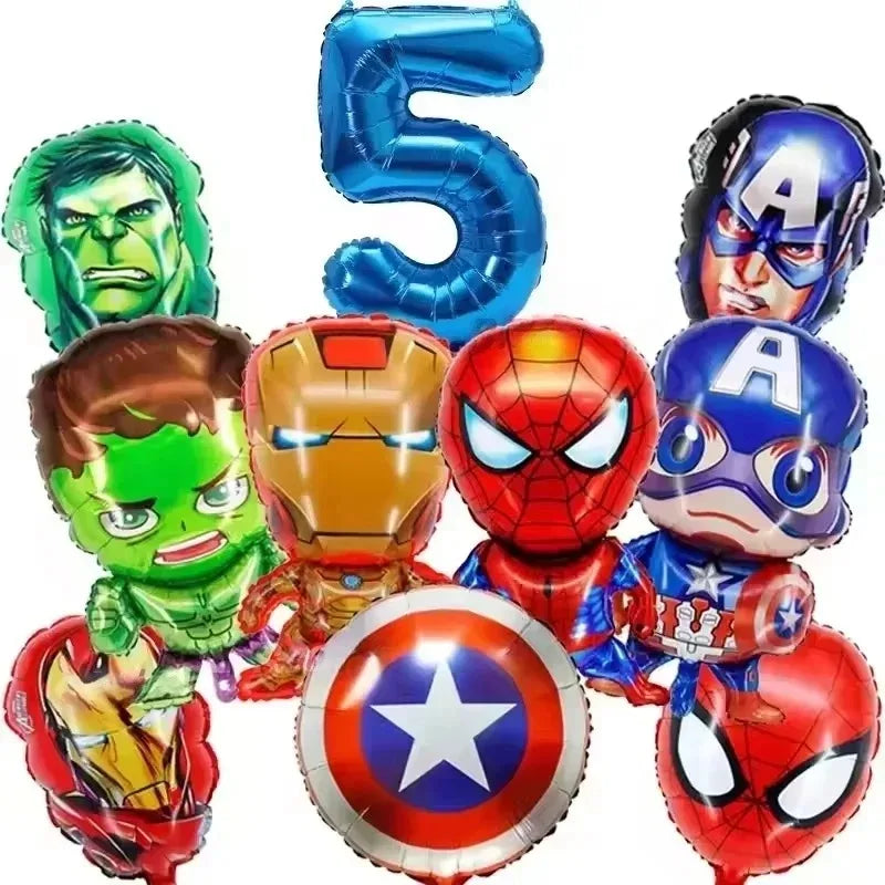 Spider and His Amazing Friends Spider Number Aluminum Balloons Birthday Party Decorations Balloon for Kids Baby Shower gifts
