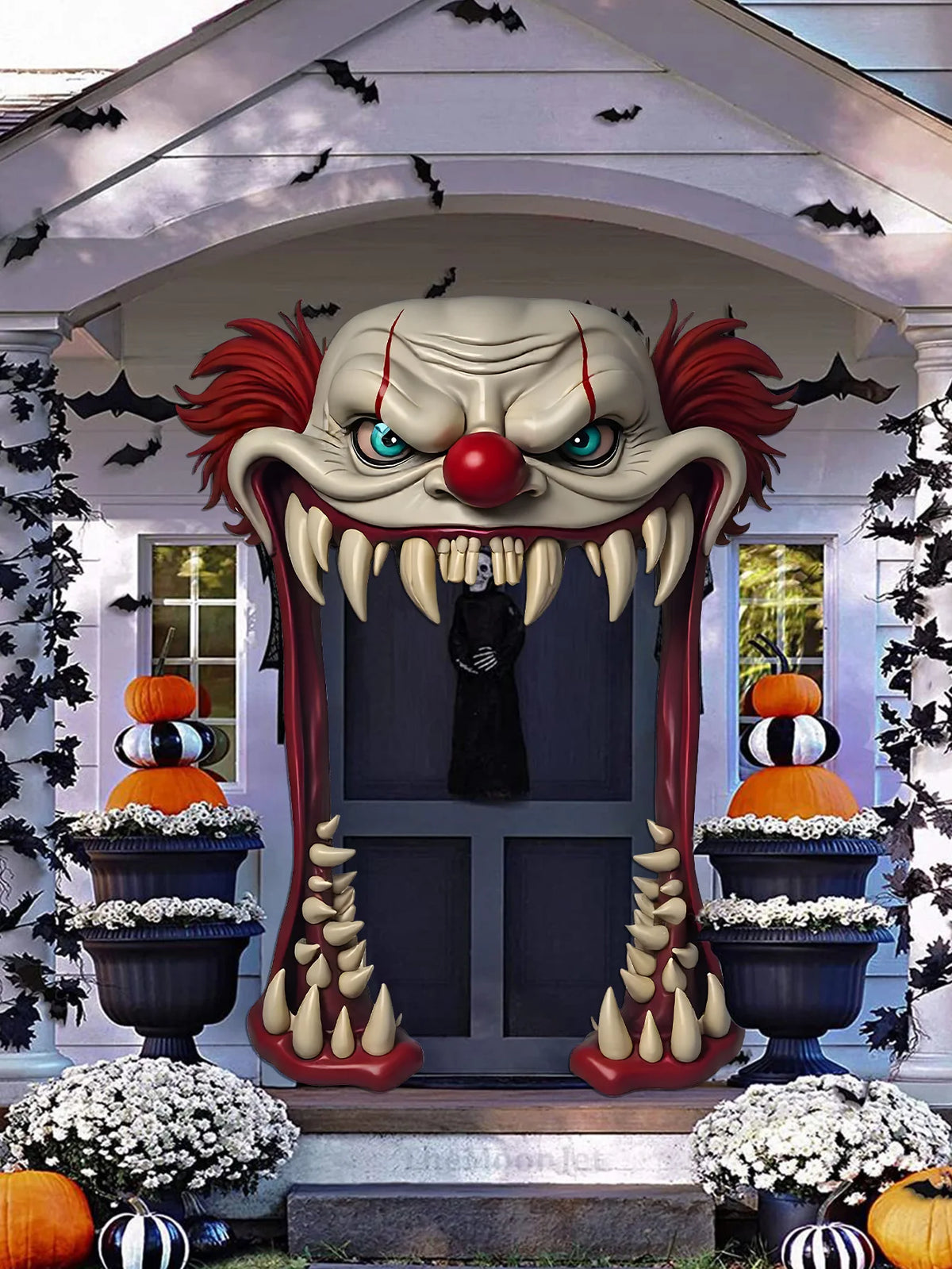 Halloween Scary Clown Hanging Flag Themed Cutting Scene Decoration Props Unique Home Garden Decor for Halloween