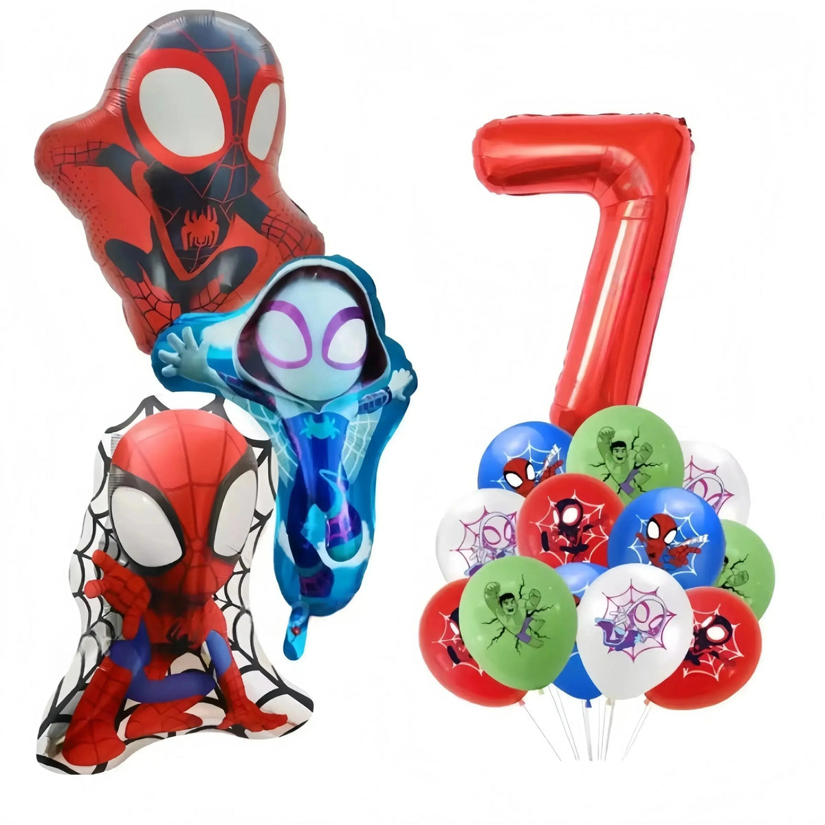 Spider and His Amazing Friends Spider Number Aluminum Balloons Birthday Party Decorations Balloon for Kids Baby Shower gifts