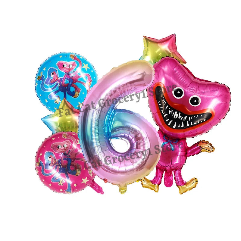 Poppys Playtime Anime Balloons New Kids Birthday Number 1-10 Ballons Baby Shower Gender Reveal Party Decoration Children Gift