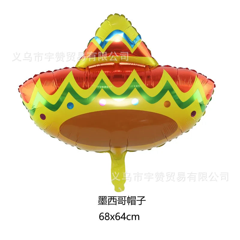 TACO Pancake Balloon Food Festival Party Avocado Pinata Cactus Mexican Aluminum Balloons