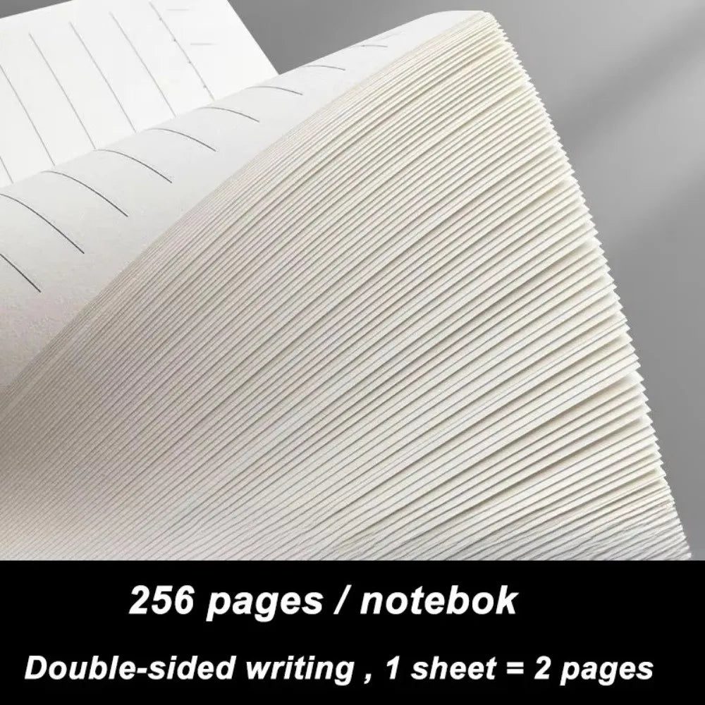 New Pocket A6 Notebook 256 Pages 128 Sheets Thickened Small Notepad Kraft Paper Cover Line Blank Grid Note Book