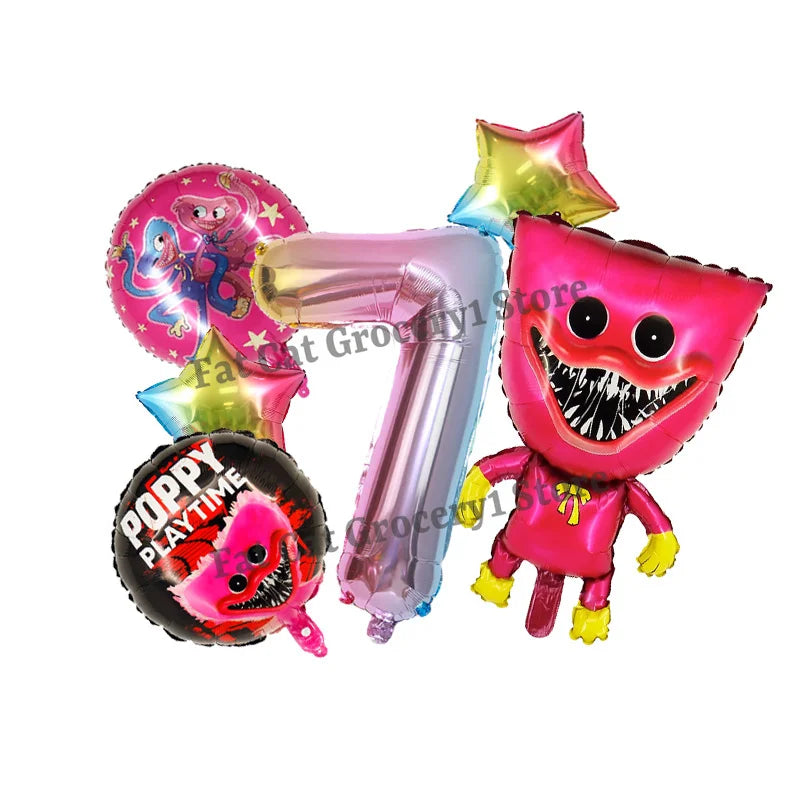Poppys Playtime Anime Balloons New Kids Birthday Number 1-10 Ballons Baby Shower Gender Reveal Party Decoration Children Gift
