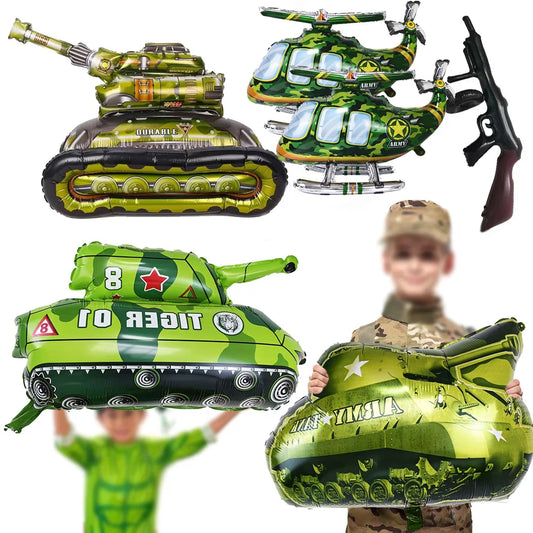 1pcs Giant Tank Balloons Foil Camo Helium Ballons Military Birthday Party Favor Army Theme Parti Decorations Boy Inflatable Toy