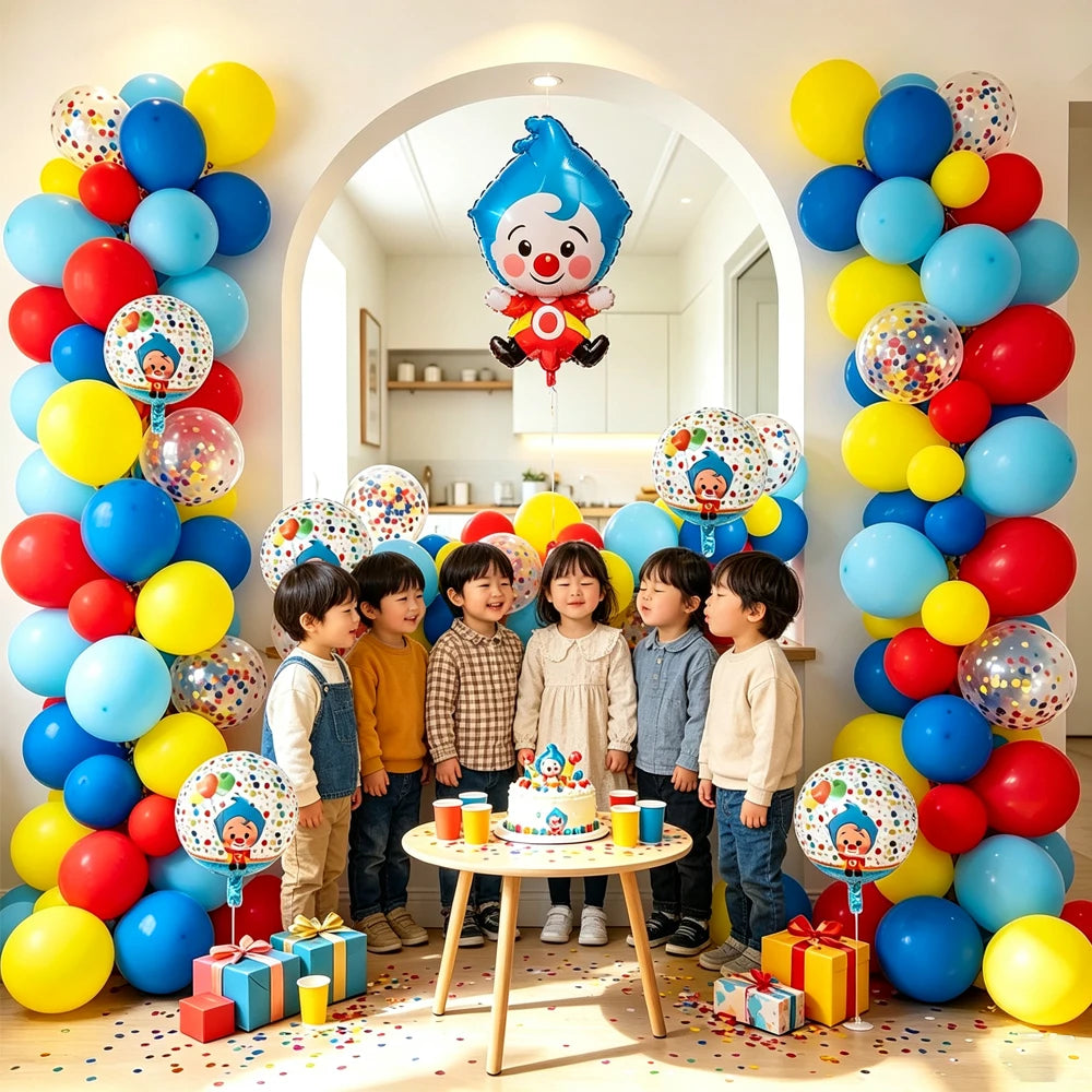98pcs/Set Cartoon Clown Arch Garland Kit Foil Number Balloons Latex Air Globos Baby Shower Birthday Party Decorations Supplies