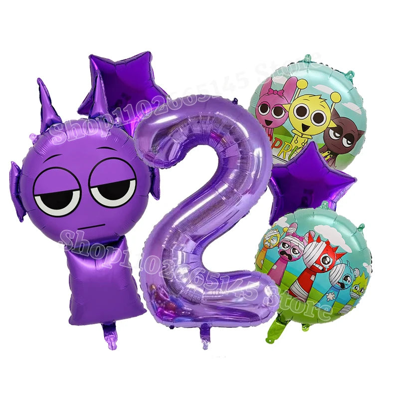 Sprunki Cute Balloons Kids New Digit 1-10 Party Decoration Boys Girls Birthday Baby Shower Gender Reveal Ballons Children Gift