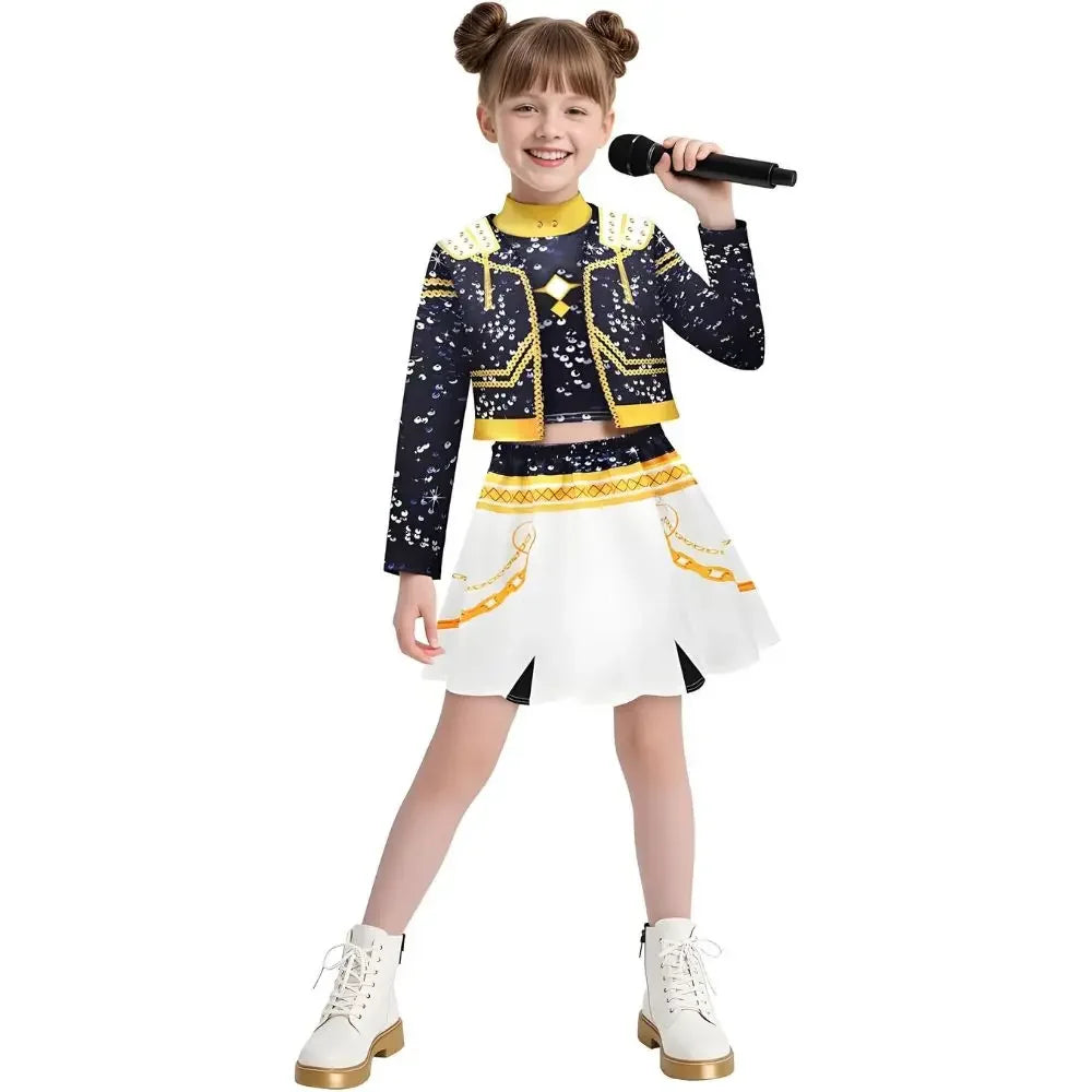 Kids Girls Kpop Rumi Zoey Mira  Cosplay Costume for Kid Printed Clothing Roleplay Halloween Carnival Costume