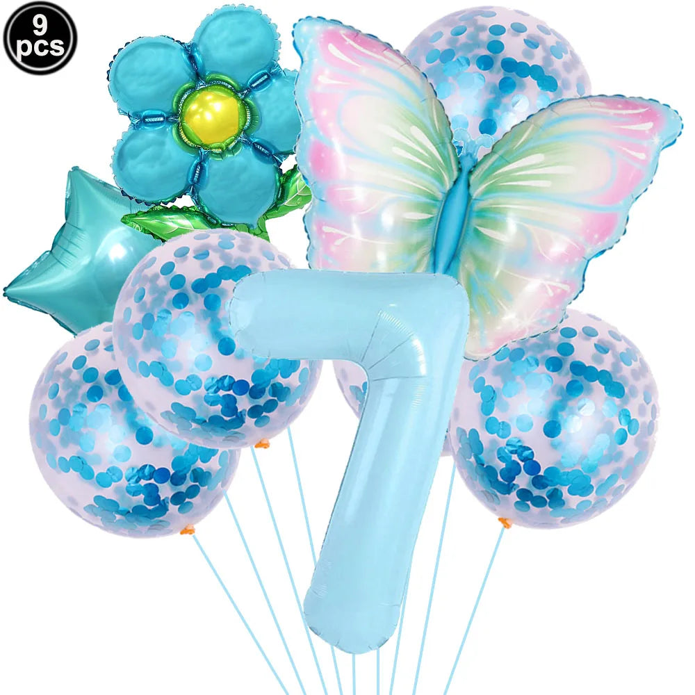 Butterfly Balloons 4th Birthday Decorations for Girl Pink Butterfly Foil Ballon Fairy 4th Birthday Party Decorations Baby Shower