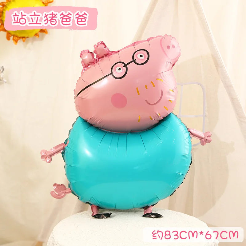 Peppa Pigs Birthday Decorative Ballons Set Aluminum Foil Balloon Number Balloons Set Party Decoration Photographic Props Gift