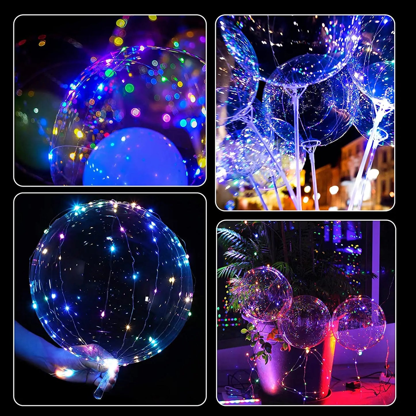4PCS Led Balloon With Light Luminous Transparent Bobo Ballons Wedding Birthday Party Decoration LED Light Balloon