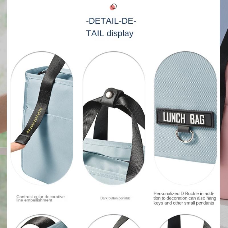 Insulated Bento Lunch Box Thermal Bag Large Capacity Food Zipper Storage Bags Container Cooler Travel Picnic Handbags