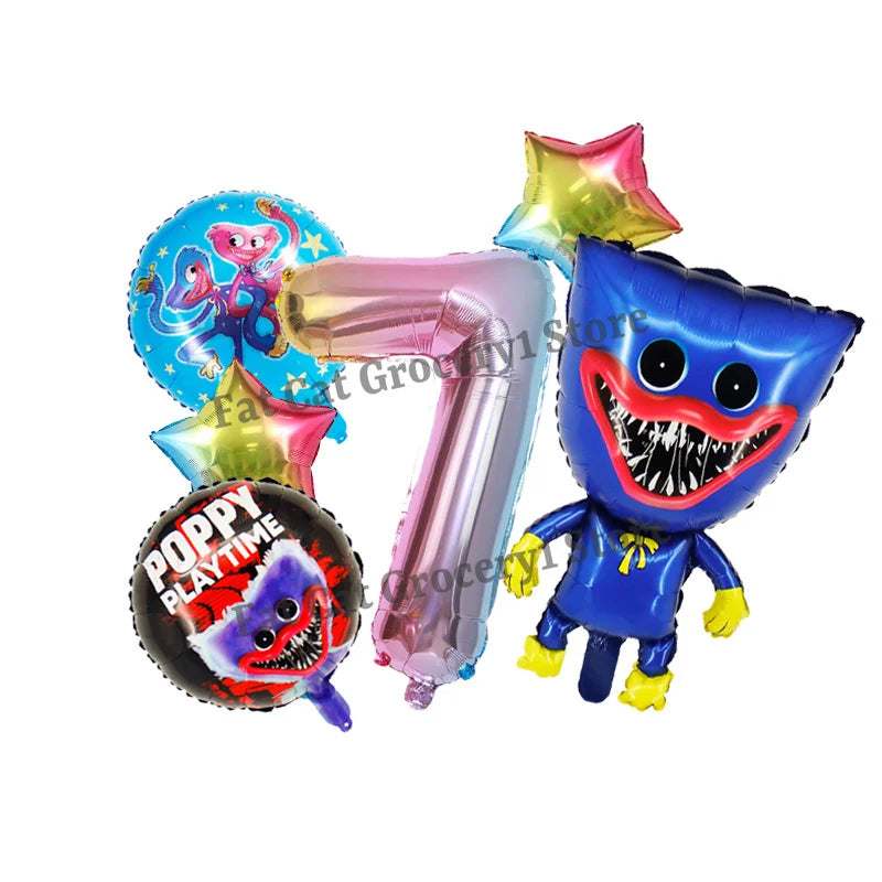 Poppys Playtime Anime Balloons New Kids Birthday Number 1-10 Ballons Baby Shower Gender Reveal Party Decoration Children Gift