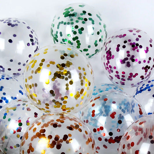 10/20/50 Pcs Colorful Confetti Balloons 12 Inch Transparent Sequin Balloons Wedding Birthday Balloons Festival Decoration Ballon