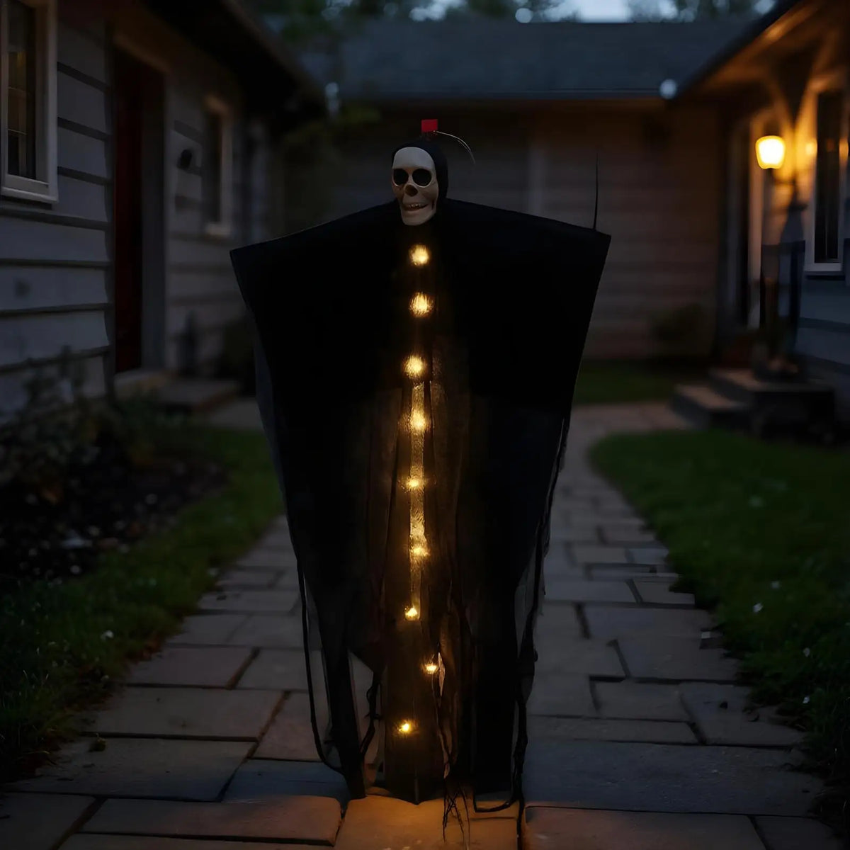 Halloween Hanging Skeleton Ghost Decoration Lighted Skull Ornament Horror Props Haunted House Outdoor Tree Decor Party Supplies