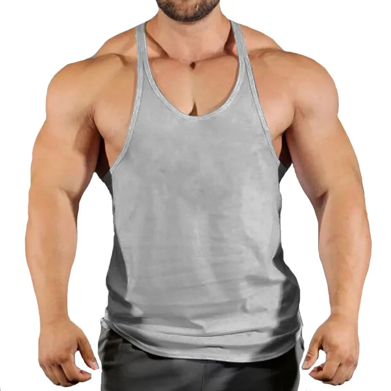Gym T-shirts Muscle Men's Clothes Workout Fitness Shirt Singlets Tank Top Vest Man Sportswear Muscular Bodybuilding Stringer