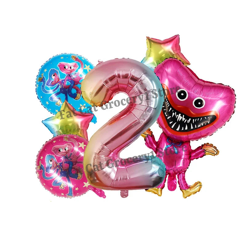 Poppys Playtime Anime Balloons New Kids Birthday Number 1-10 Ballons Baby Shower Gender Reveal Party Decoration Children Gift