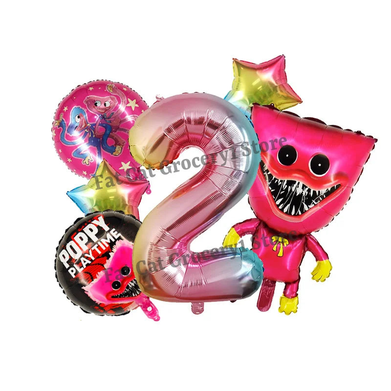 Poppys Playtime Anime Balloons New Kids Birthday Number 1-10 Ballons Baby Shower Gender Reveal Party Decoration Children Gift