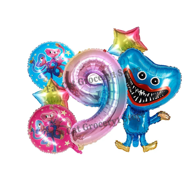 Poppys Playtime Anime Balloons New Kids Birthday Number 1-10 Ballons Baby Shower Gender Reveal Party Decoration Children Gift