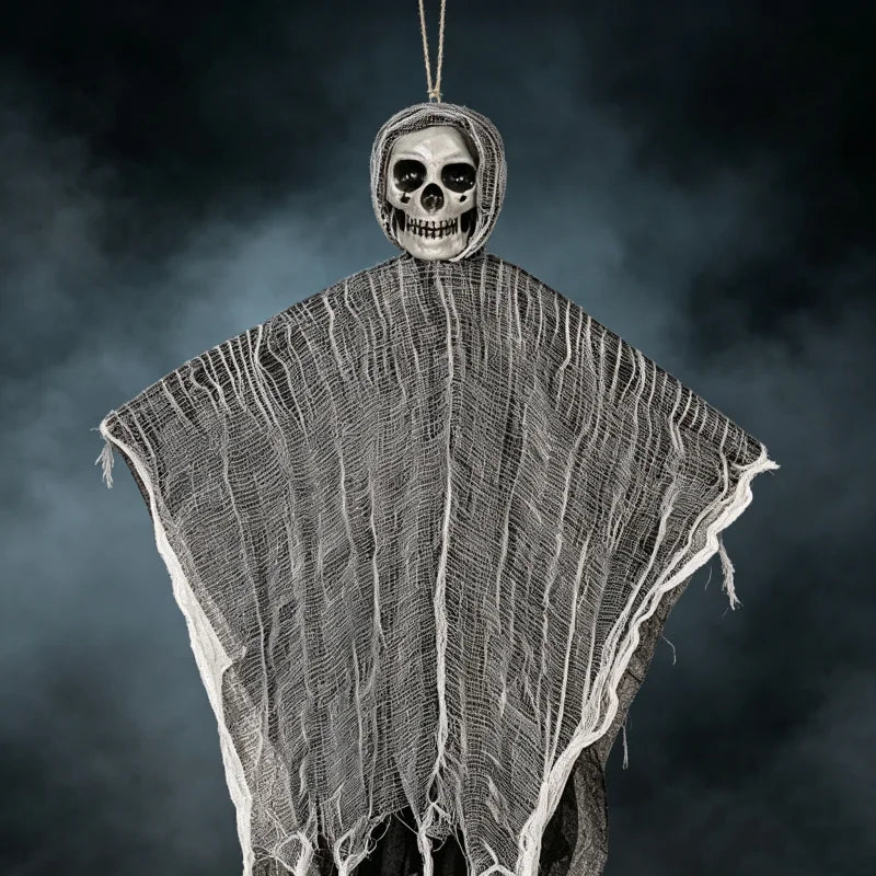 Halloween Hanging Ghost Decoration Skeleton Skull Ghost Creepy Gauze Hanging Ornament Haunted House Party Yard Outdoor Decor