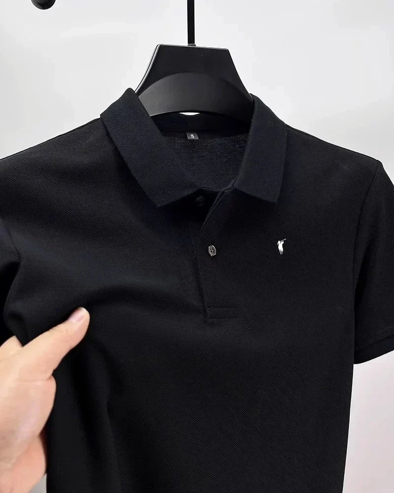 Men's short-sleeved Polo shirt, from a high-end designer brand, featuring a 2025 summer new style fashionable and luxurious prin