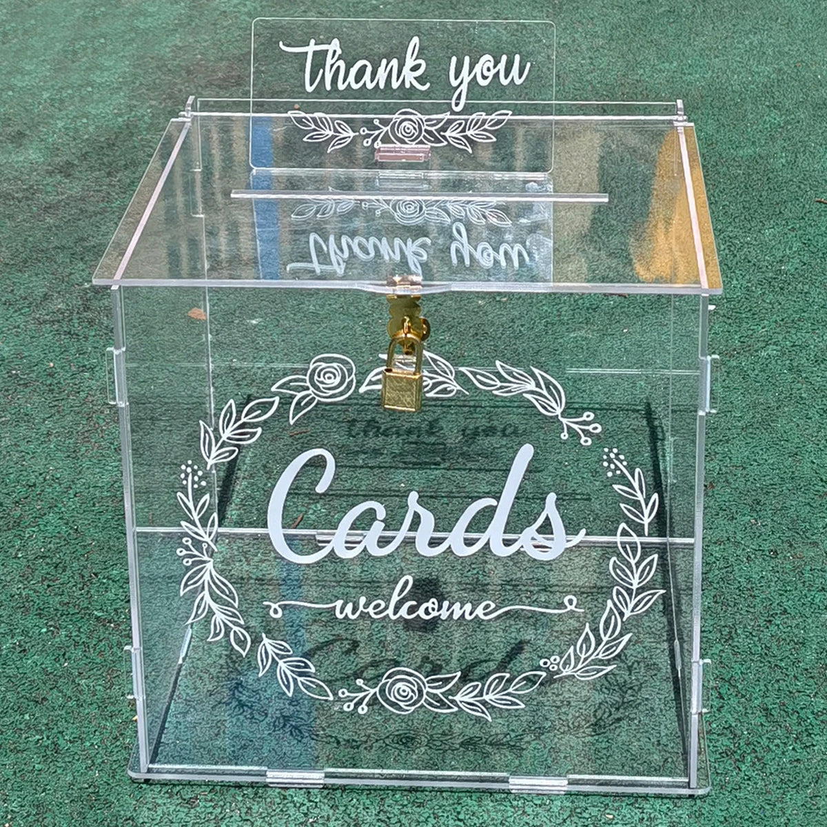 Large Acrylic Card Box DIY Large Envelope Gift Card Box Acrylic Wedding Money Box for Anniversary Shower Birthday Decorations