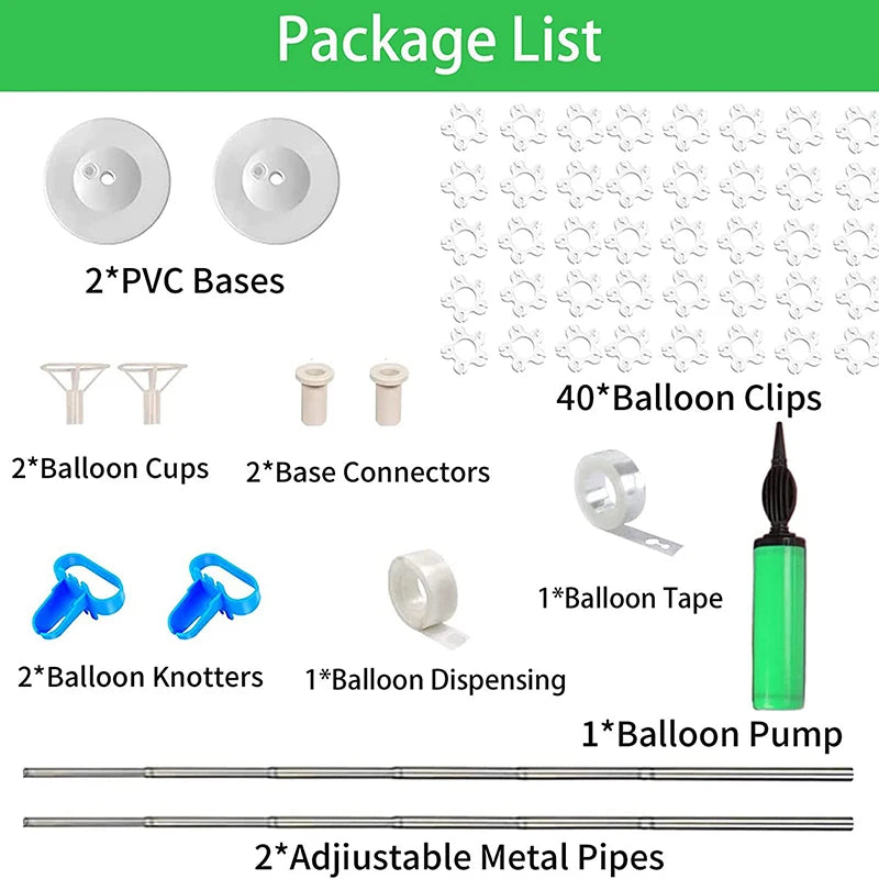 Balloon Column Stand Kit,Adjustable Balloon Column Kit, Metal Telescopic Pillar Balloon Stand, Birthday Party, Graduation, Weddi