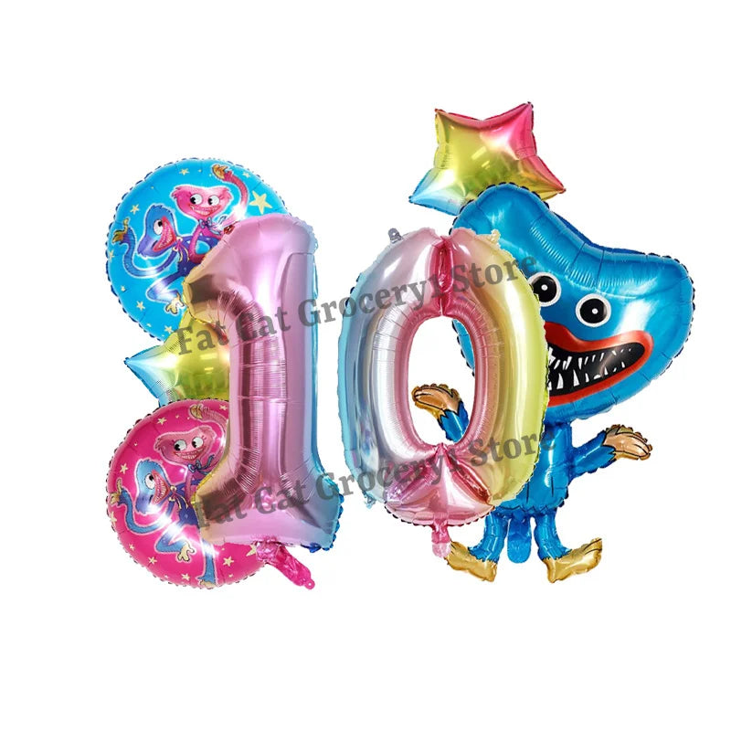 Poppys Playtime Anime Balloons New Kids Birthday Number 1-10 Ballons Baby Shower Gender Reveal Party Decoration Children Gift