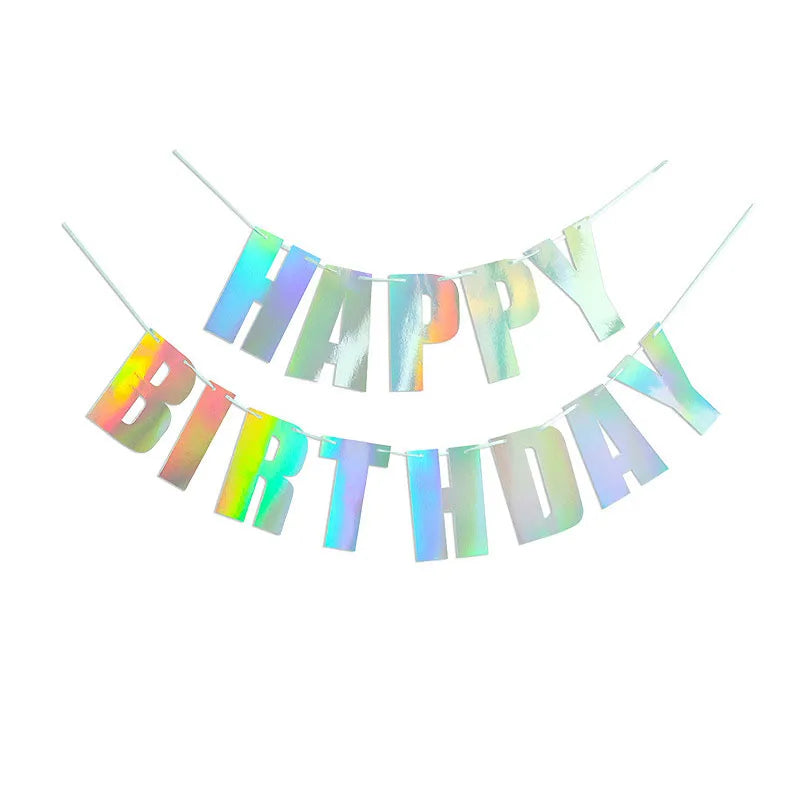 4M Silver Iridescent Paper Garland Star Round String Banners Wedding Birthday Party Home Hanging Decorations Baby Shower Favors