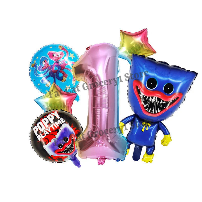 Poppys Playtime Anime Balloons New Kids Birthday Number 1-10 Ballons Baby Shower Gender Reveal Party Decoration Children Gift