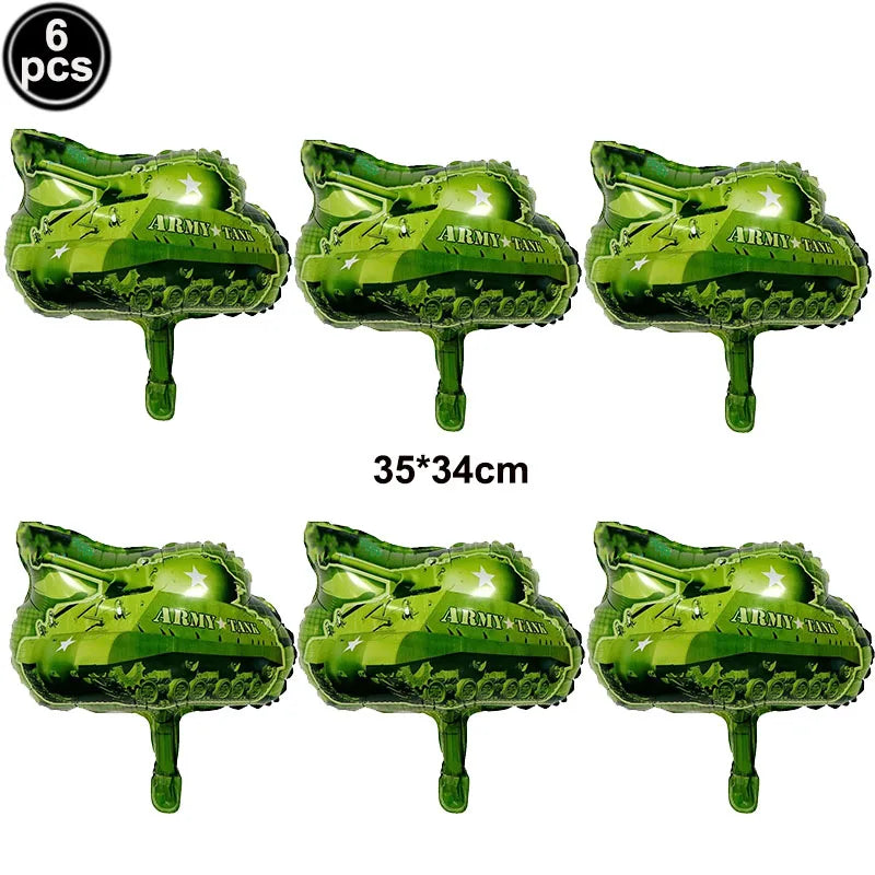 Camouflage Party Decoration Green Camo Latex Balloons Gun Tank Balloon Military Theme Decor Baby Shower Birthday Party Supplies