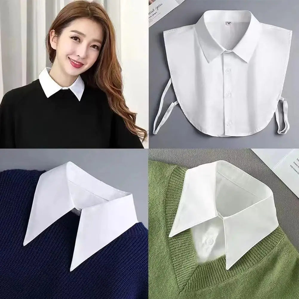 Fake Collar Blouse Versatile Adult Shirt Exquisite Solid Color Half Shirts Detachable Fakes Collar for Women Girls Shirts