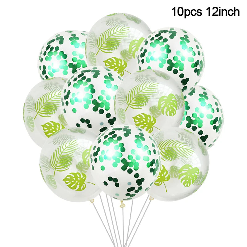 Hawaiian Party Decorations Ballons Tropical Palm Leaves Balloon Garland Summer Luau Theme Birthday Party Wedding Decorations