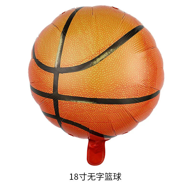 18 inch black and white football, rugby, basketball, baseball, sports aluminum film balloons, sports game decorations, balloons