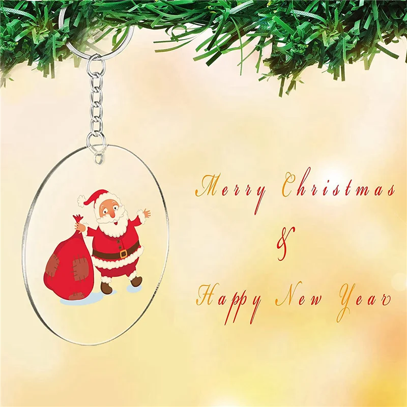 ABYN-100 Pcs 3 Inch Acrylic Blanks With Hole Transparent Circle Ornament Clear Round Acrylic Christmas Ornament Blanks