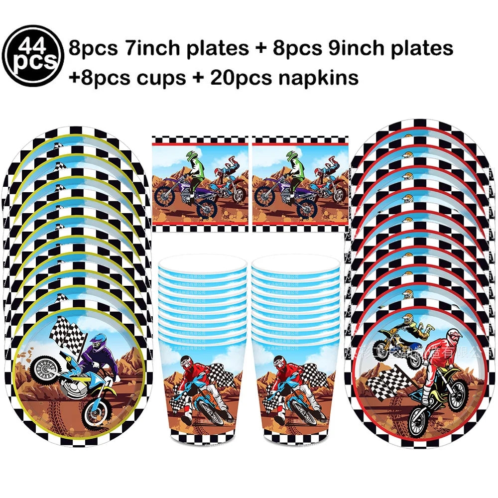 Motorcycle 2 3rd Birthday Party Decorations Motor Helmet Balloon Set Cake Toppers Banner Man Boys Motocross Sport Party Supplies