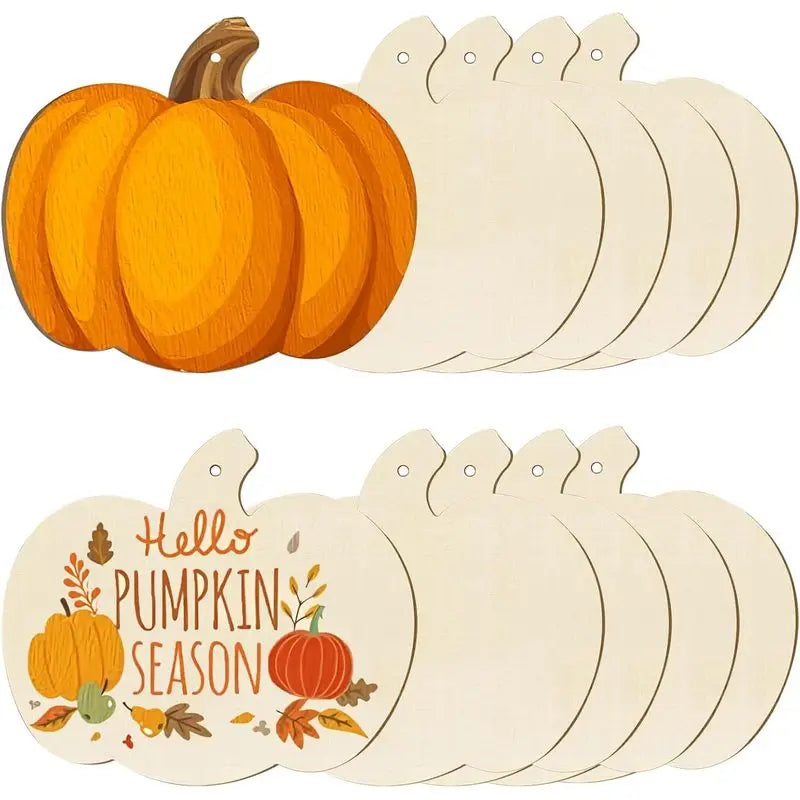 7 inch Wooden Pumpkins Ornaments to Pain Thanksgiving Halloween(48 Pcs)