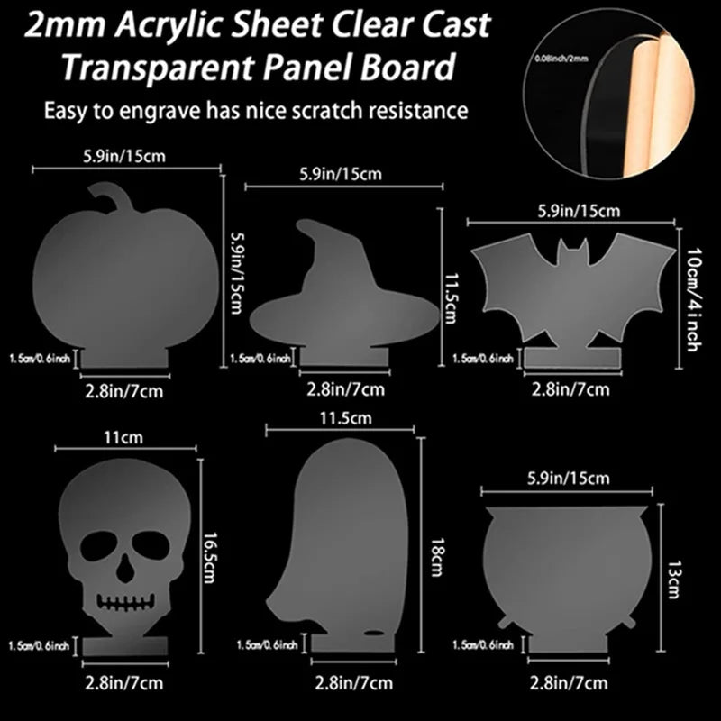 10 Shape Acrylic Sheet Cast Round Square Heart Clear Board for LED Light Base,Crafts,Sign DIY Display Projects,Laser Engraving