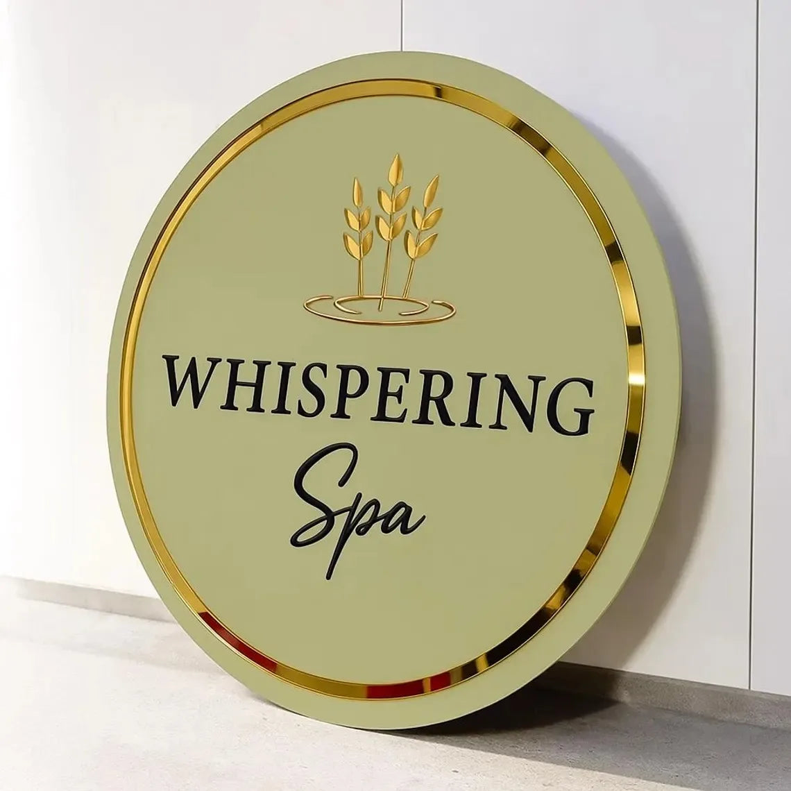 Custom Acrylic Business Sign Personalized Logo Plaque Round Wall Decor Office Shop Display Salon Cafe Studio Decoration Board