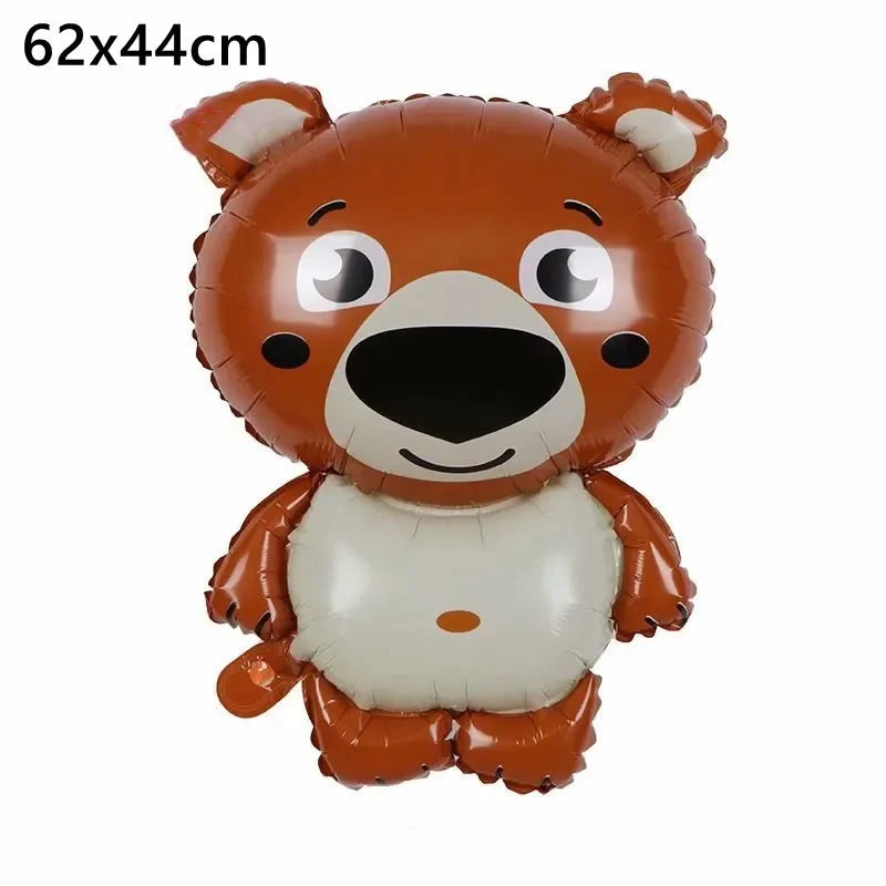 1Pcs Cartoon Animals Foil Ballons for Kids Jungle Safari Birthday Party Decor Tiger Monkey Giraffe Zoo Helium Balloon Supplies