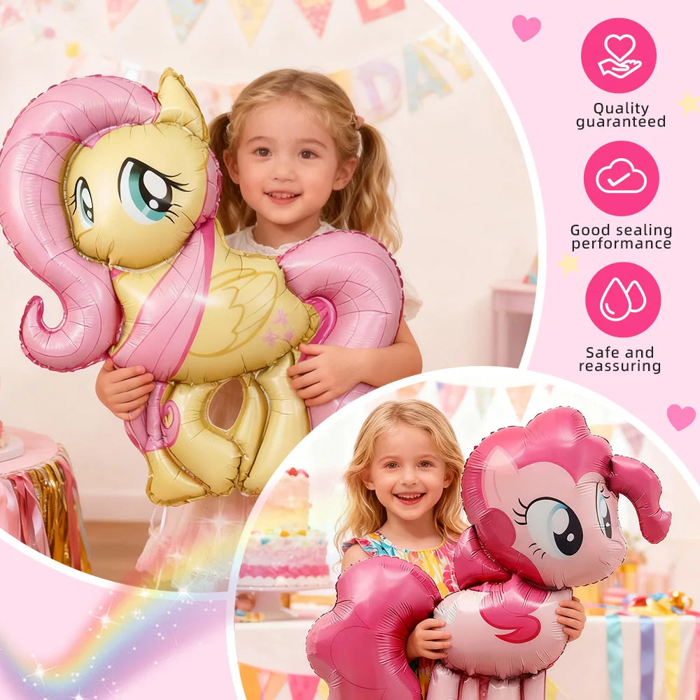 Cartoon Animal Aluminium Foil Balloon My Little Pony Theme Inflatable balloons for Kid Birthday Party Background Decor Supplies