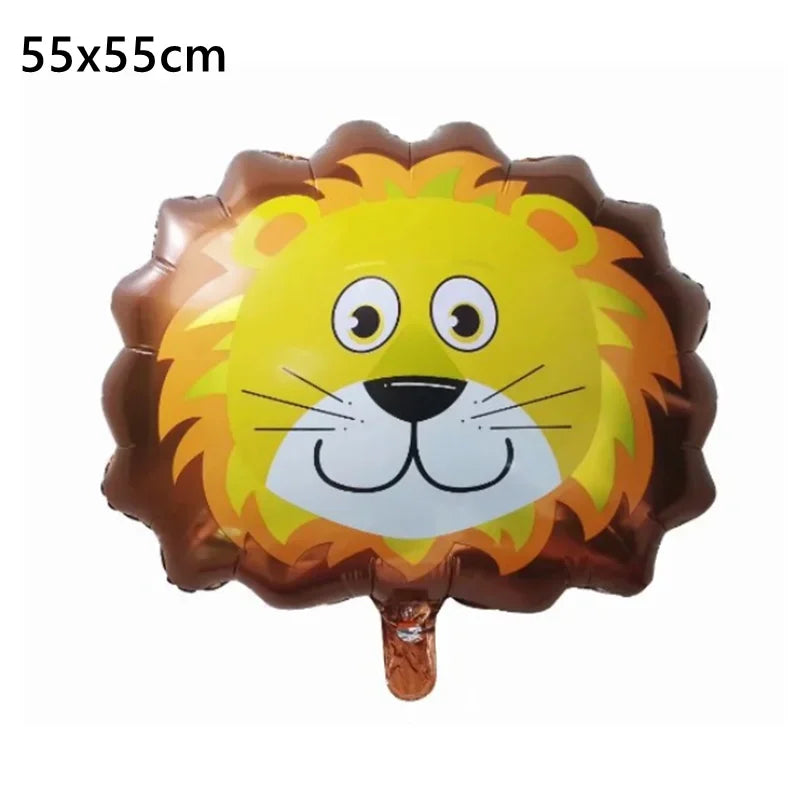 1Pcs Cartoon Animals Foil Ballons for Kids Jungle Safari Birthday Party Decor Tiger Monkey Giraffe Zoo Helium Balloon Supplies