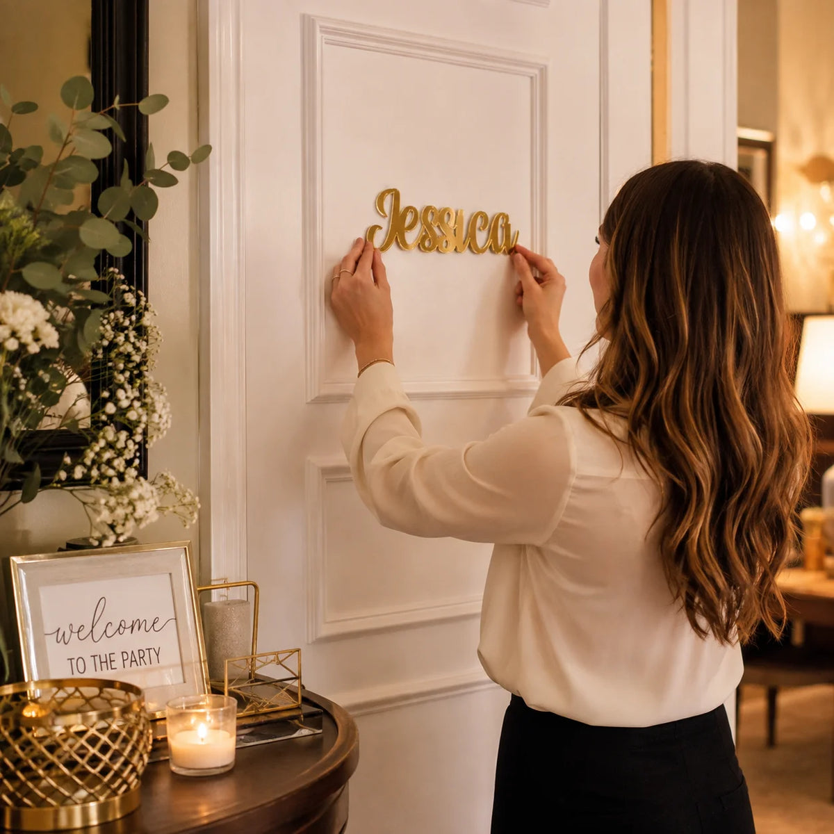 Custom Acrylic Name Sign Personalized Mirror Letter Plaque for Wedding Party Table Decor Baby Shower Gift Birthday, Home Decor
