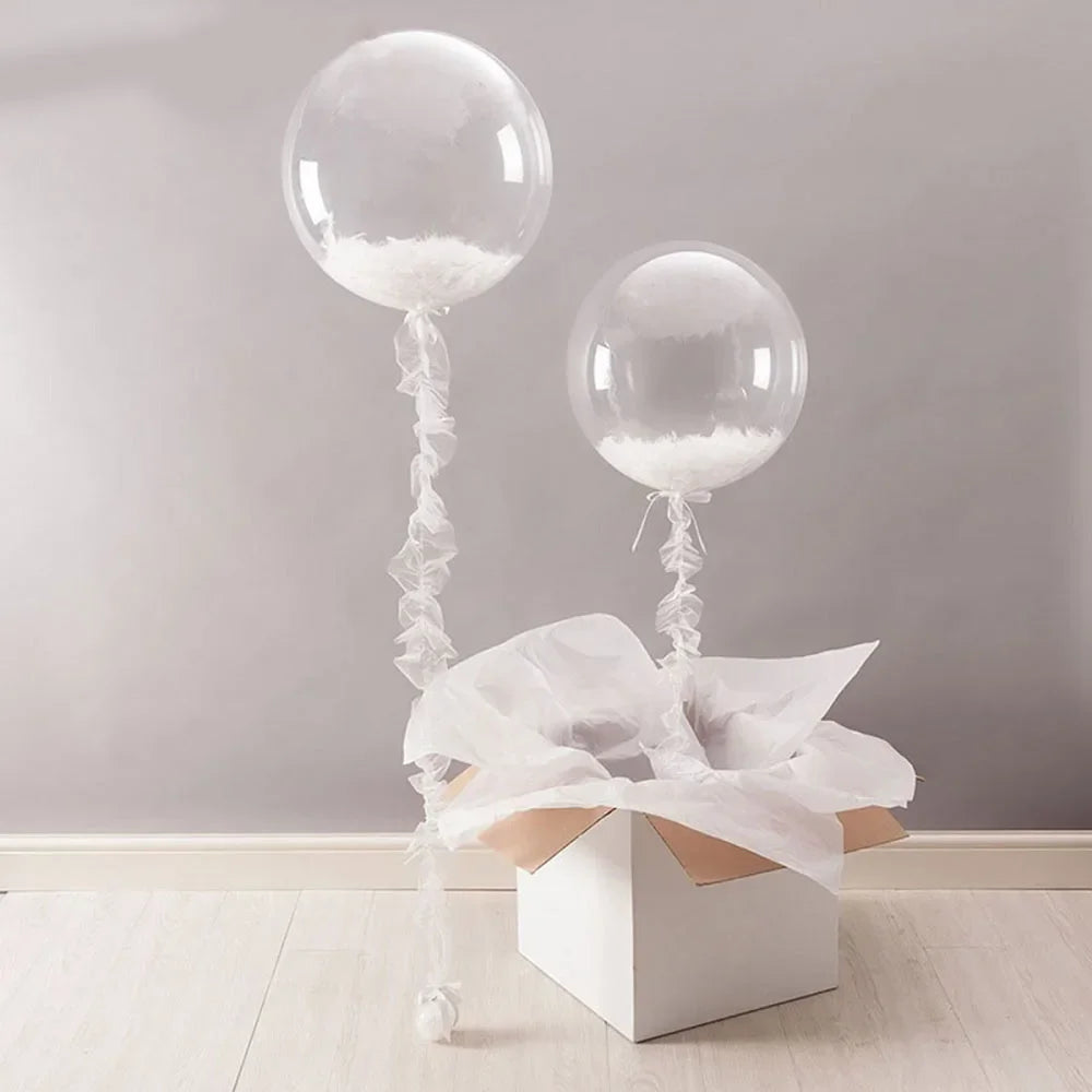1-5pcs 18/20/24Inch Transparent Bobo Balloons Fillable Bubble Balloon for Wedding Birthday Party Decoration Air Helium Ballon