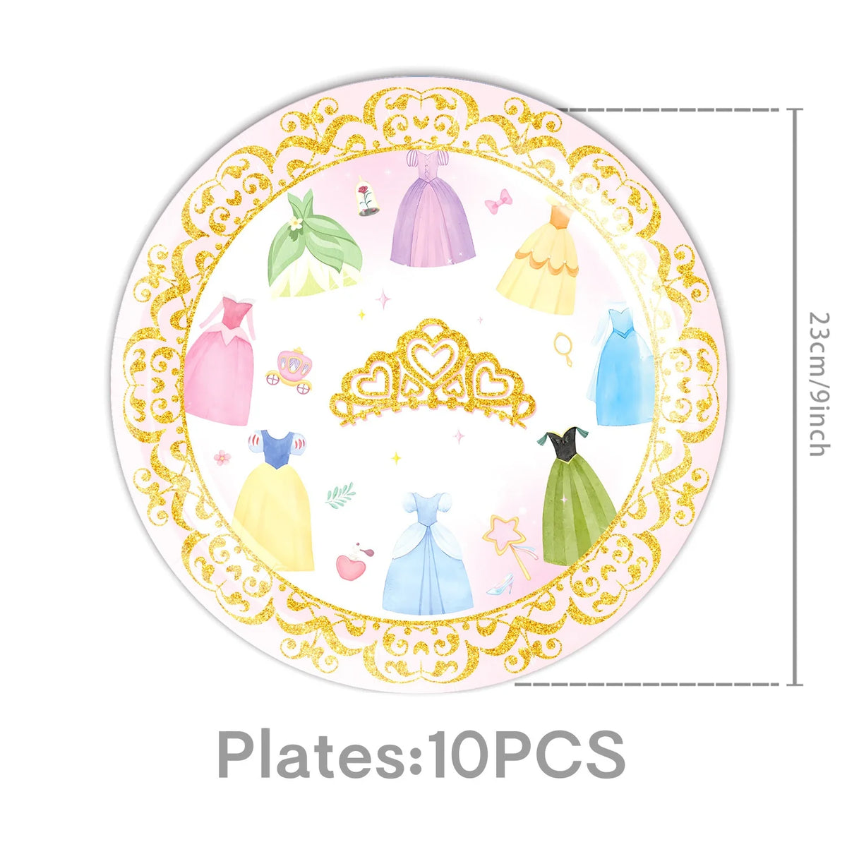 Princess Birthday Party Decorations Kit Paper Cup Plate Napkin Tablecloth  Banner Pink Party Supplies Disposable Dinnerware Set