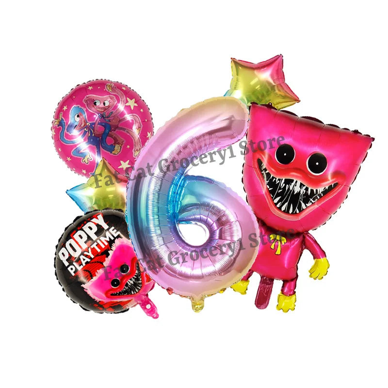 Poppys Playtime Anime Balloons New Kids Birthday Number 1-10 Ballons Baby Shower Gender Reveal Party Decoration Children Gift