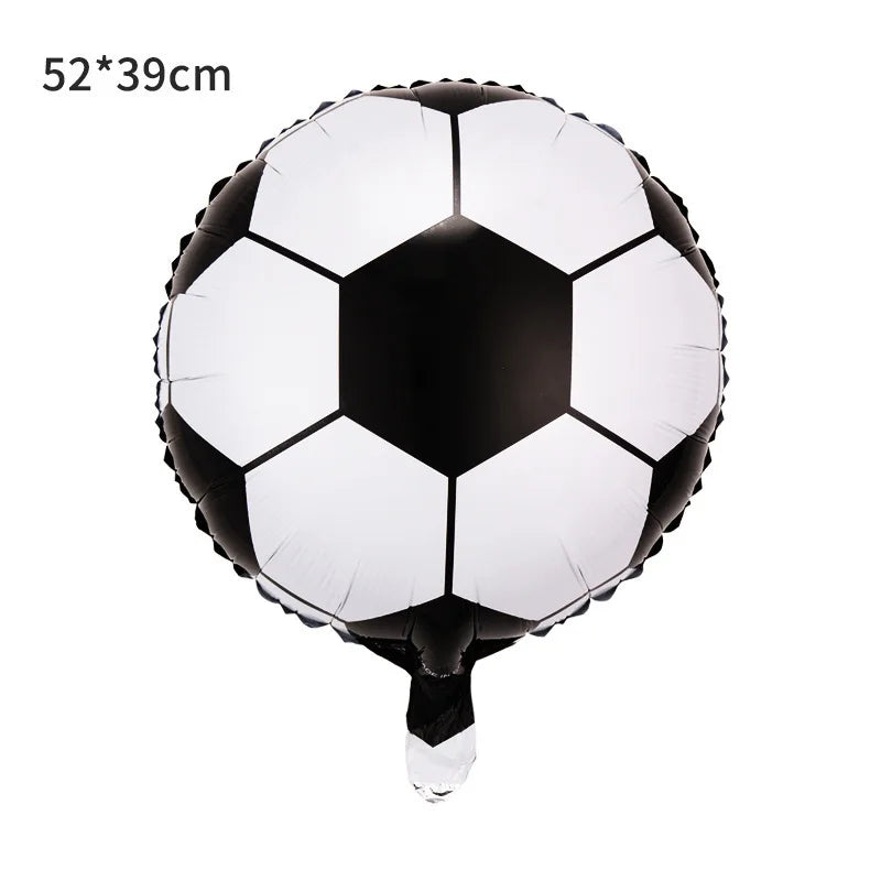 18 inch black and white football, rugby, basketball, baseball, sports aluminum film balloons, sports game decorations, balloons