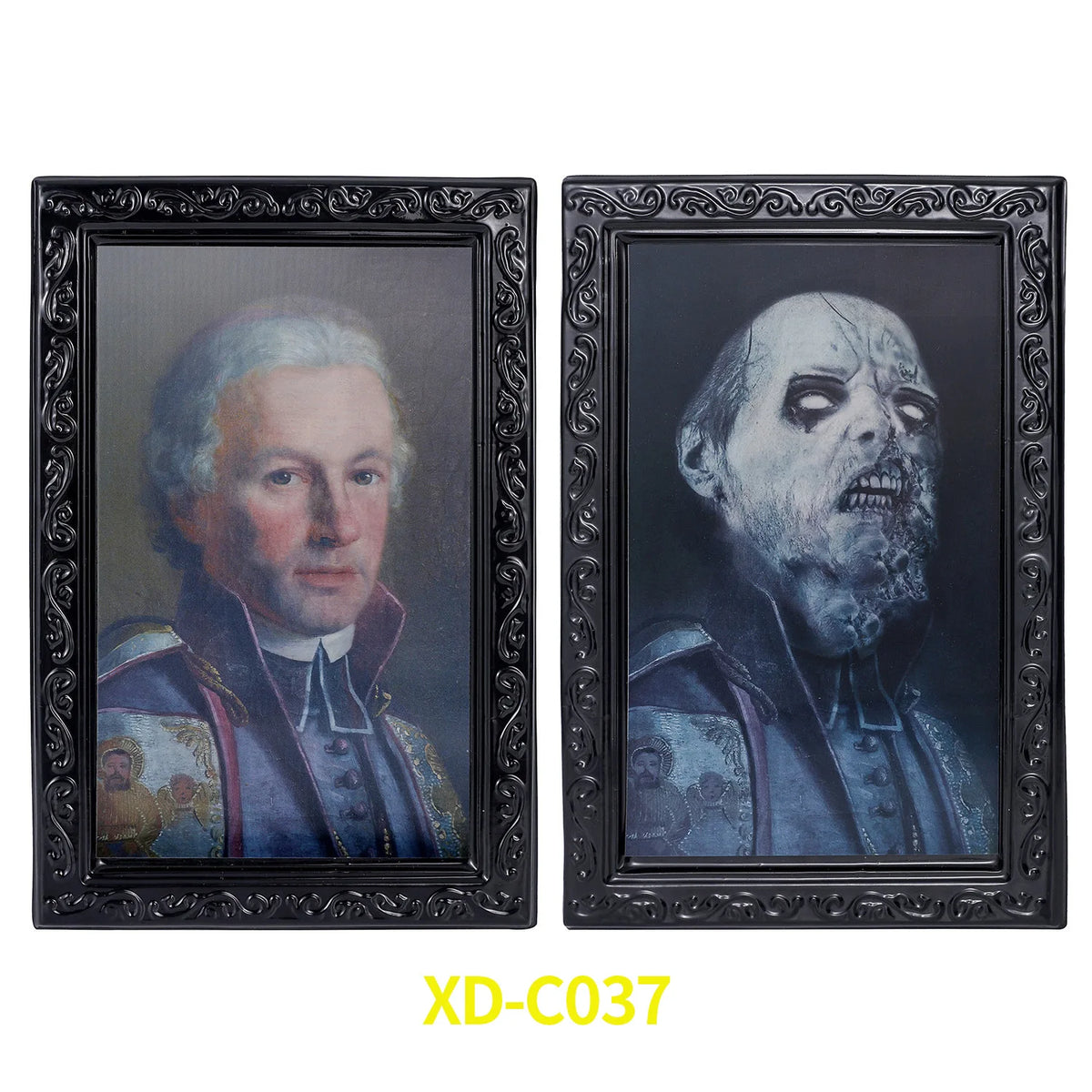Halloween Decoration 3D Change Face Expression Moving Ghost Portrait Photo Frame Horror Party Castle Haunted House Props Decor